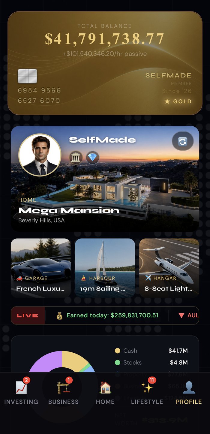 SelfMade home overview screenshot