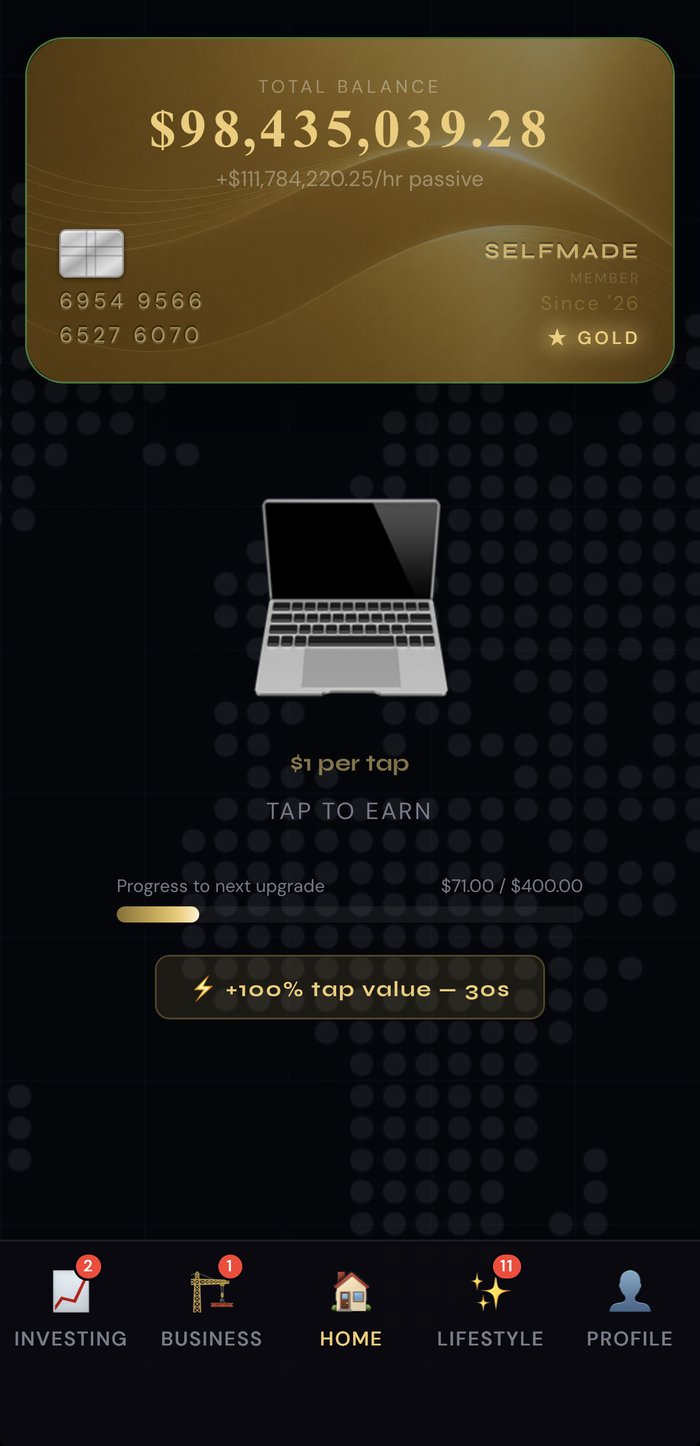 SelfMade tap to earn screenshot